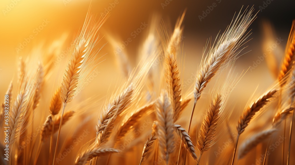 a close up of a bunch of wheat in a field. generative ai a close up of a bunch of wheat in a field. generative ai