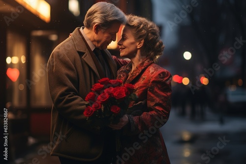 Elderly couple on Valentine's Day