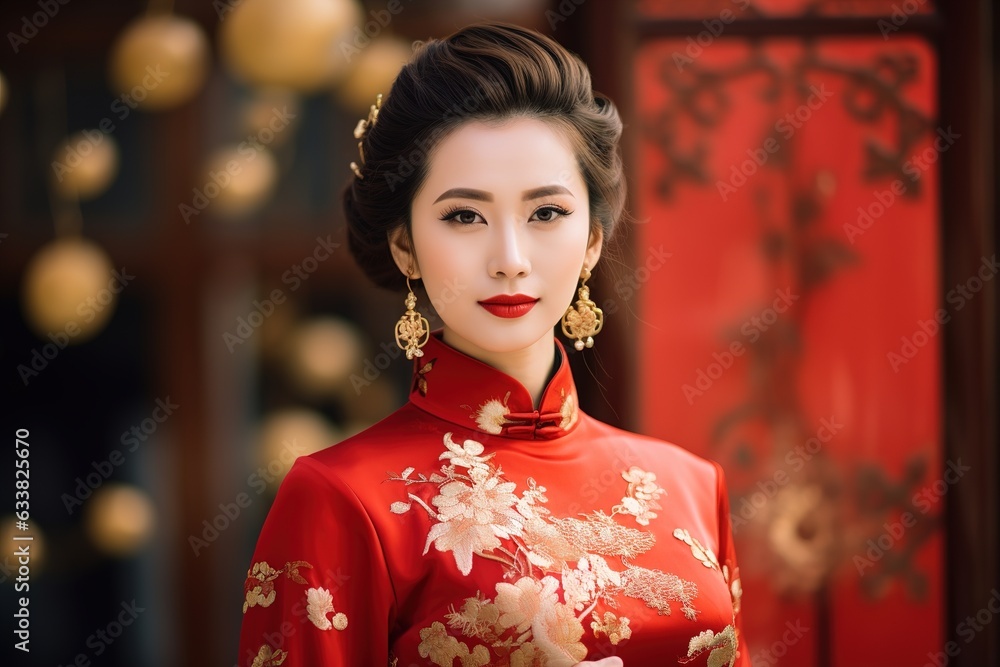 Beautiful girl in traditional Chinese clothes