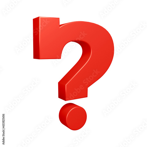 3D question mark or icon design in red color