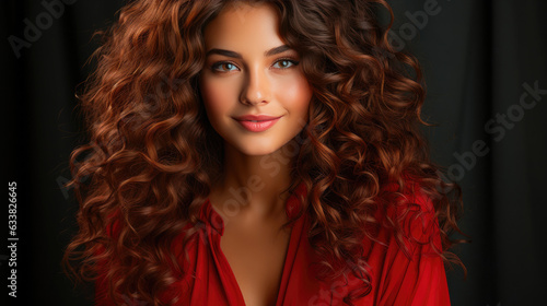 Captivating Beauty: Wavy-Haired Woman with a Chic Makeup Look