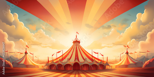 Vintage circus tent illustration background photo