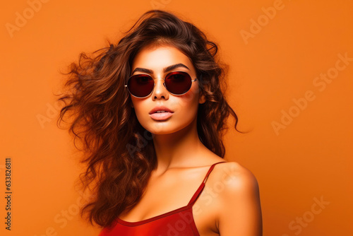 Stylish Young Woman in Close-up Portrait with Chic Glasses