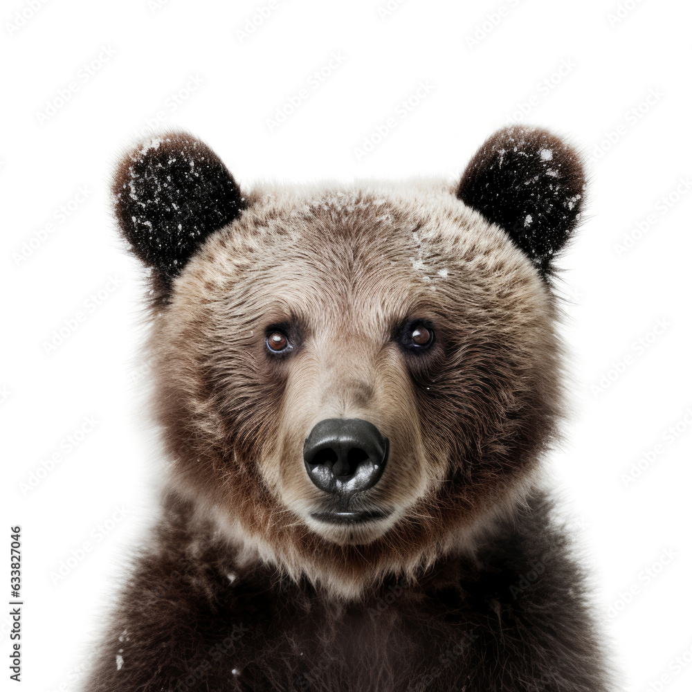 Obraz premium A majestic bear with a snowy face in the wilderness