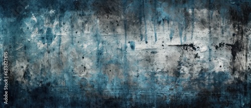 Dark and blue concreate and cement wall and studio to present product and background. AI Generative.