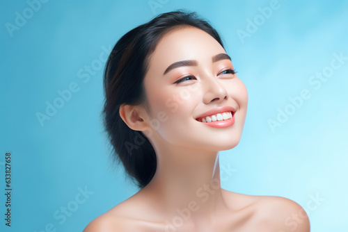 Asian Woman's Joyful Skin Portrait