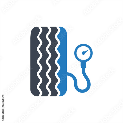 A tire pressure gauge icon