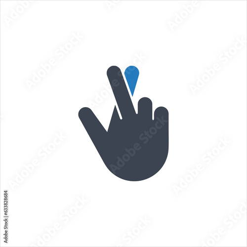 Hand with crossed fingers symbol