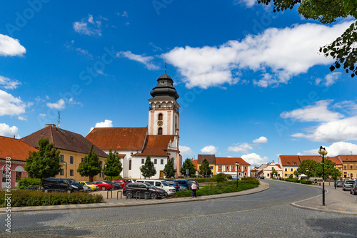 Main square of the city of Bechyne in South Bohemia