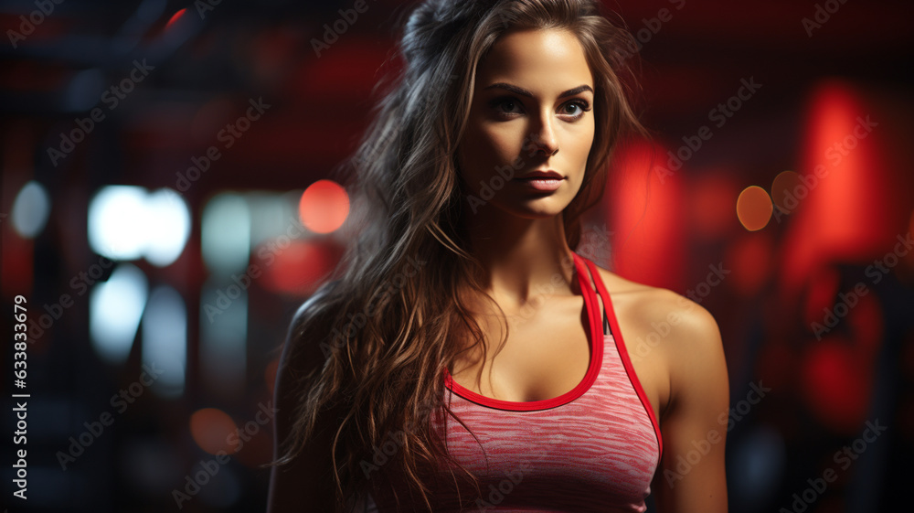 young woman doing workout in gym