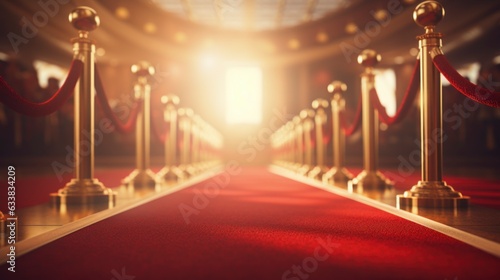  Red carpet with selective focus and glamour