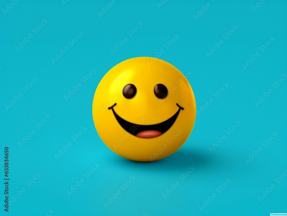 Fototapeta premium Yellow smiley emoji with isolated background generative ai
