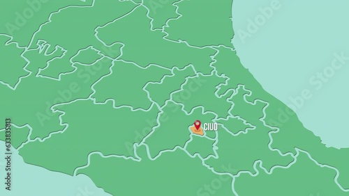 Mapa de México resaltando el estado de Ciudad de México 