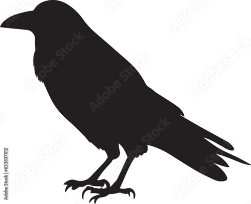 Crow vector silhouette illustration black color, crow bird vector