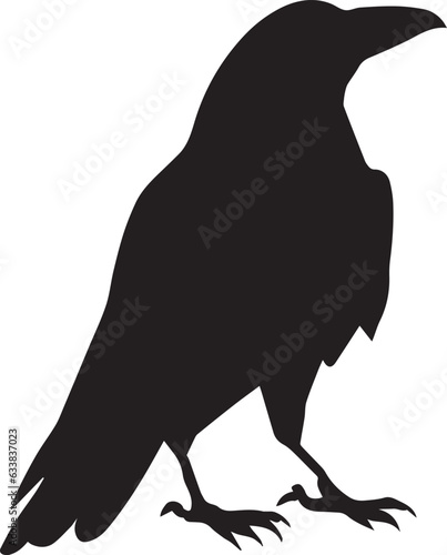 Crow vector silhouette illustration black color, crow bird vector