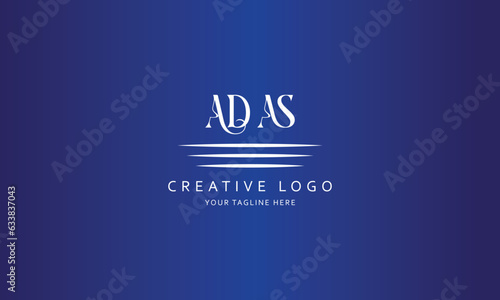 ADAS AD AS letter classical modern simple vector brand vector logo design for all kind of business with blue background  