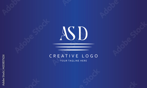 ASD ASD SD letter classical modern simple vector brand vector logo design for all kind of business with blue background  