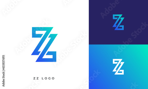 Z or ZZ or double Z logo design . simple and modern logo style