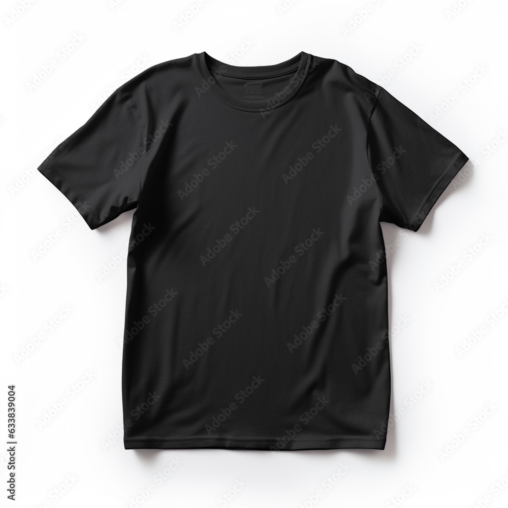 Top view Black T-shirt design mockup background Top view Black T-shirt design mockup background