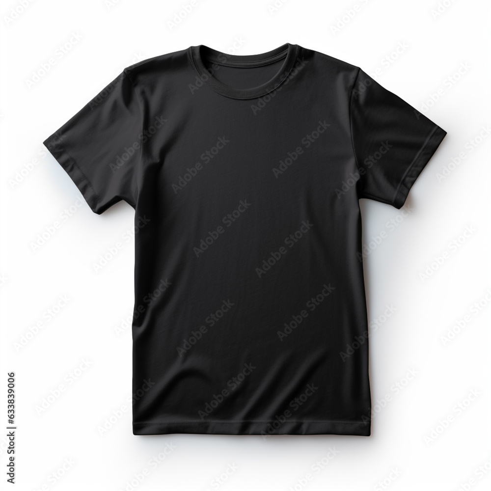 Top view Black T-shirt design mockup background Top view Black T-shirt design mockup background