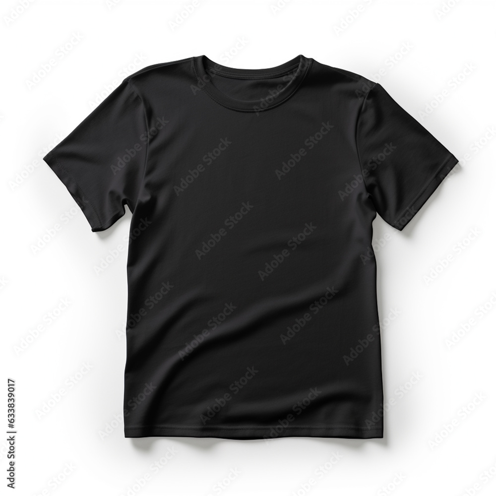 Top view Black T-shirt design mockup background Top view Black T-shirt design mockup background