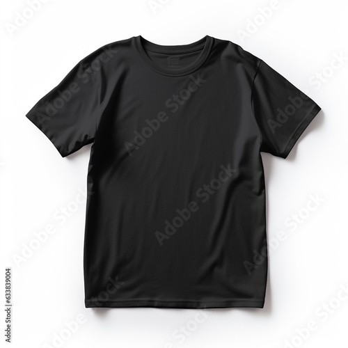Top view Black T-shirt design mockup background