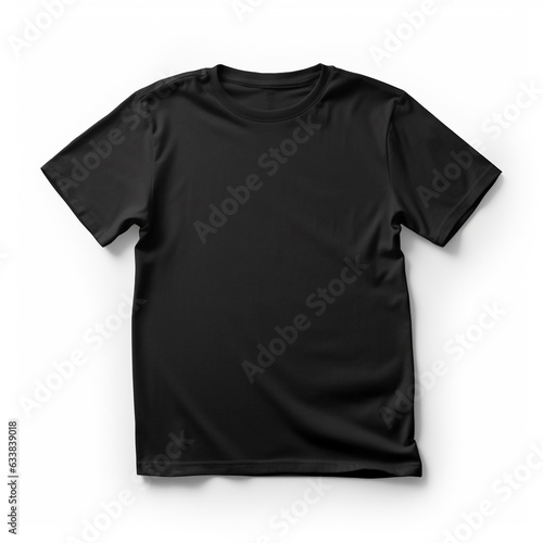 Top view Black T-shirt design mockup background