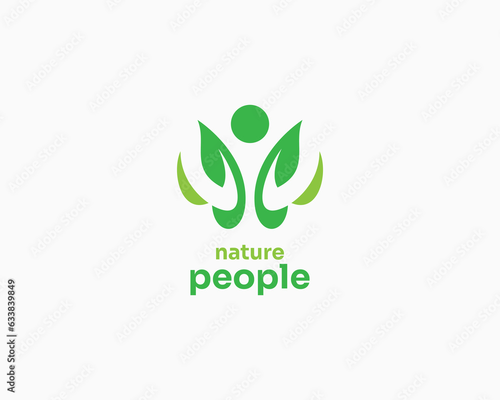 Green leaf natural people logo Green leaf natural people logo