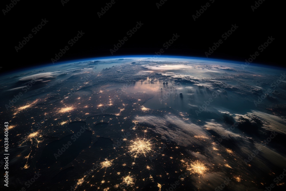 Fototapeta premium View of planet Earth from space with her atmosphere