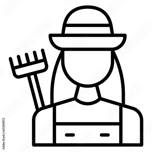Farmer Line Icon