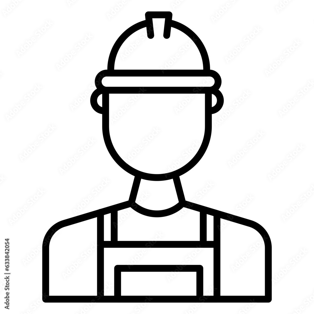 Construction Worker Line Icon Construction Worker Line Icon
