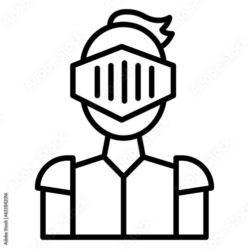 Knight Line Icon