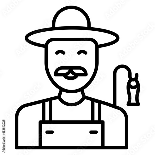 Fisherman Line Icon