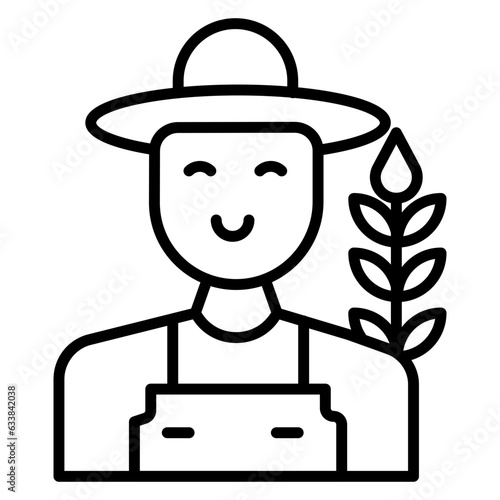 Farmer Line Icon