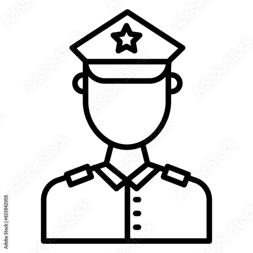 Police Officer Line Icon