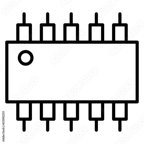 Integrated Circuit Line Icon