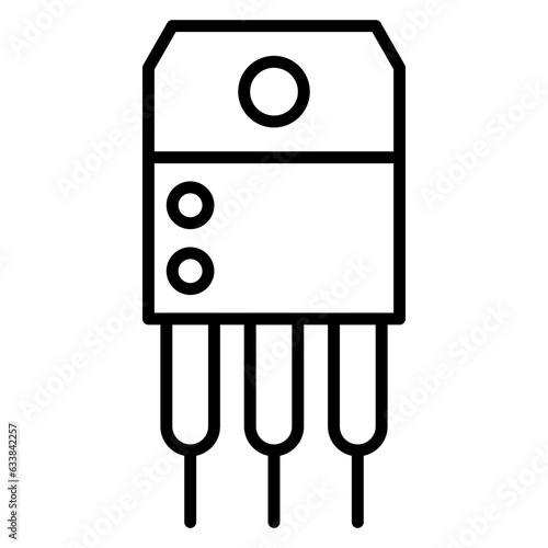 Transistor Line Icon