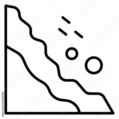 Snow Avalanche Line Icon