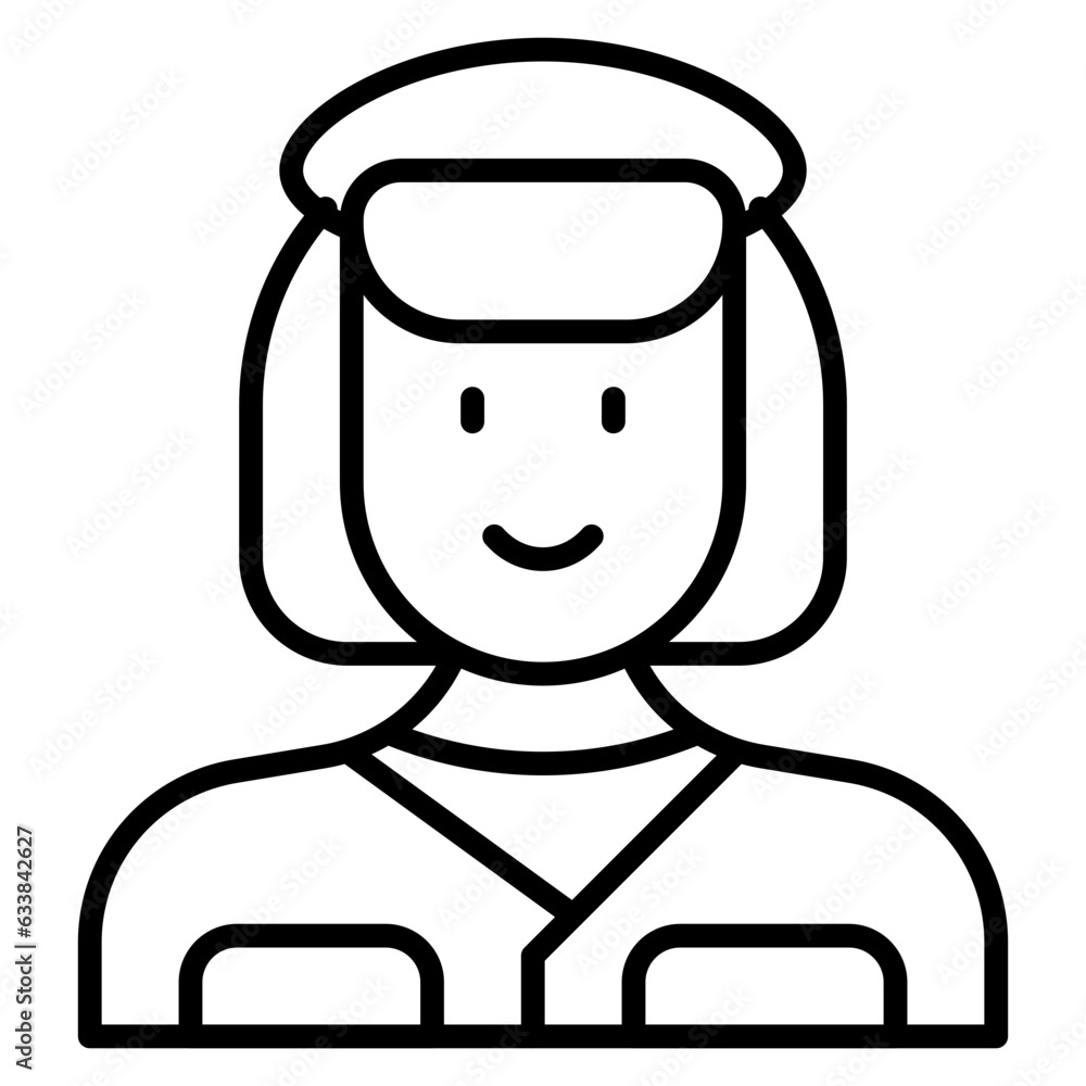 Soldier Female Line Icon