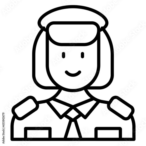 Policewoman Line Icon
