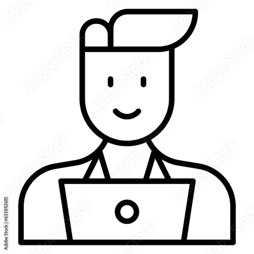 Programmer Male Line Icon