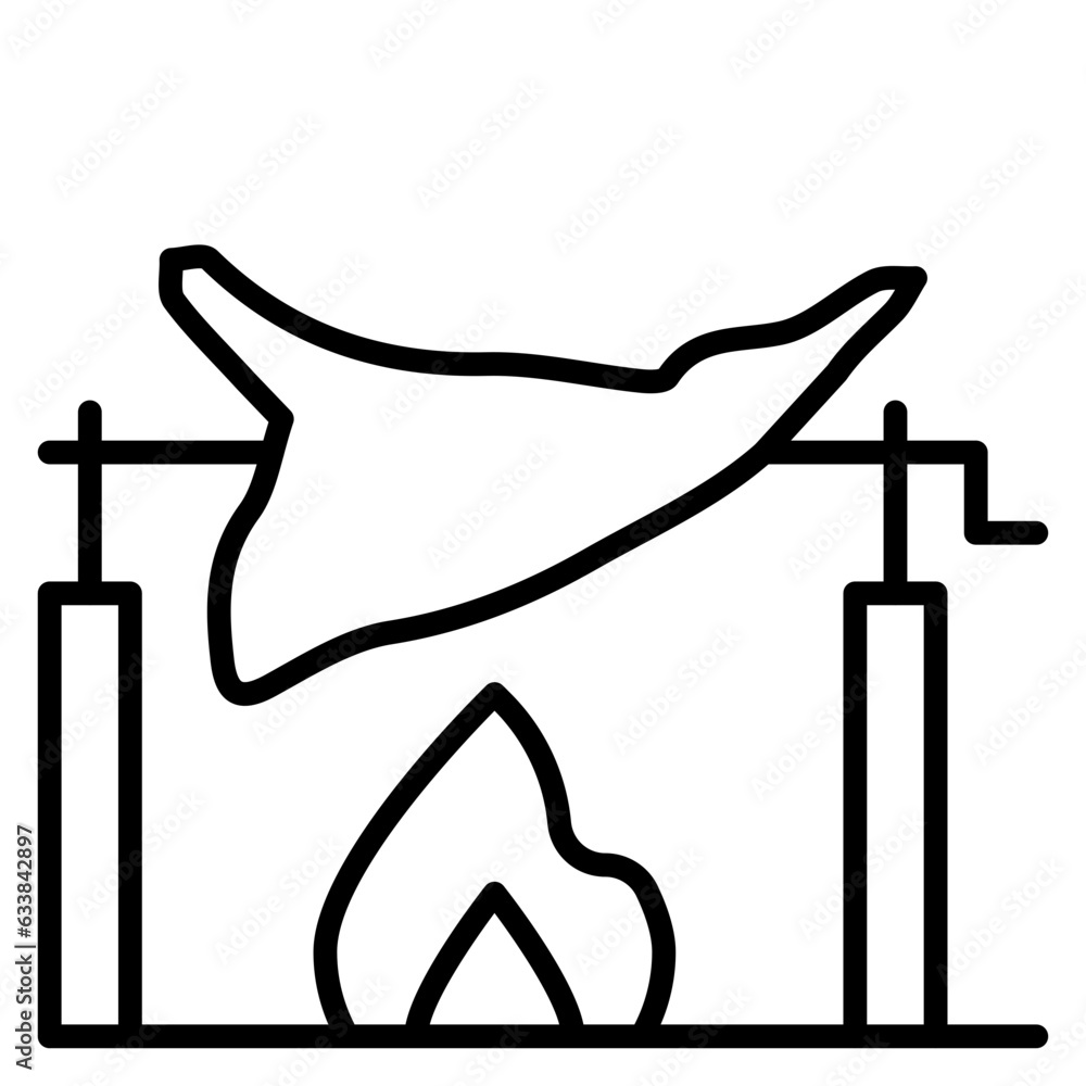 Roasted Meat Line Icon Roasted Meat Line Icon