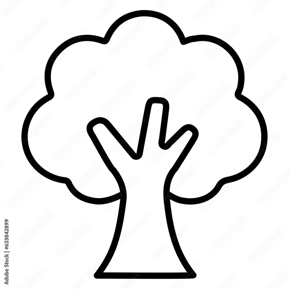Oak Tree Line Icon Oak Tree Line Icon