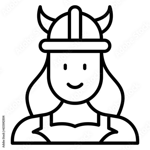 Viking Woman Line Icon