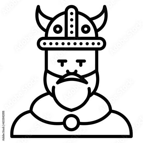 Viking Man Line Icon