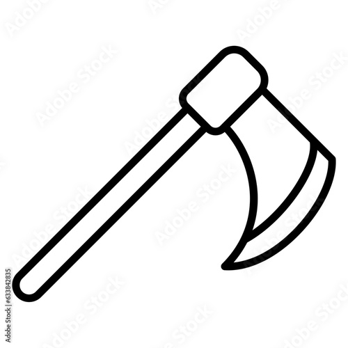 Viking Axe Line Icon