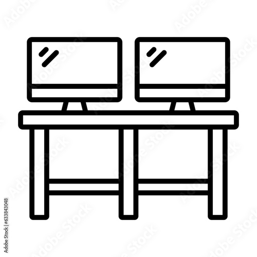 Cubicle Line Icon