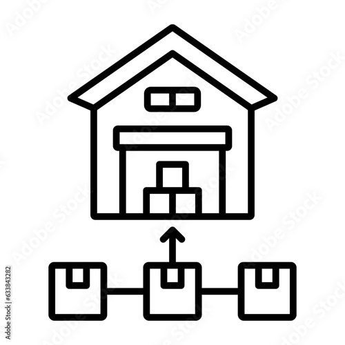 Distribution Center Line Icon