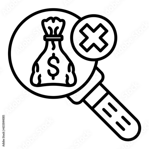 No Hidden Charges Line Icon