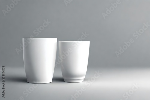 The white blank cup serves as a blank , ready to be personalized with any design or graphic. Generative AI's creativity captures the clean and smooth texture of the cup, making it appear as a comforta photo